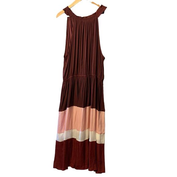 Anthropologie Current Air Cobie Colorblocked Midi Dress 2x - Picture 2 of 14